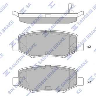 Колодки гальмівні задні Dodge Nitro (07-), Jeep Wrangler (08-) HI-Q Hi-Q (SANGSIN) SP2186
