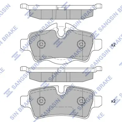 Колодки гальмівні задні Mini Cooper (07-) HI-Q Hi-Q (SANGSIN) SP2246 (фото 1)
