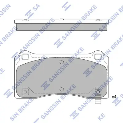 Колодки гальмівні передні Tesla MODEL 3 HI-Q Hi-Q (SANGSIN) SP2824 (фото 1)