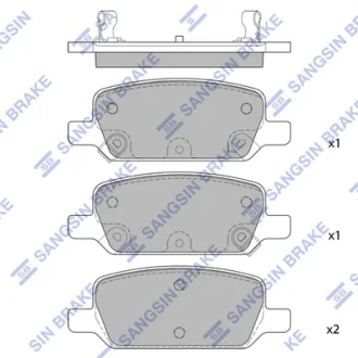Колодки гальмівні задні Tesla MODEL 3 (17-) HI-Q Hi-Q (SANGSIN) SP2825