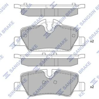 Колодки тормозные задние (дисковые) Mini Cooper (15-) Hi-Q (SANGSIN) SP4004