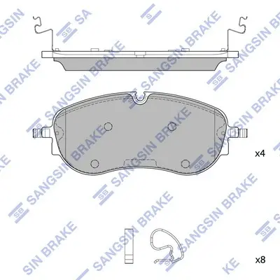 Колодки гальмівні передні VW ID.4 (21-), Audi Q4 E-TRON (22-) HI-Q Hi-Q (SANGSIN) SP4019 (фото 1)