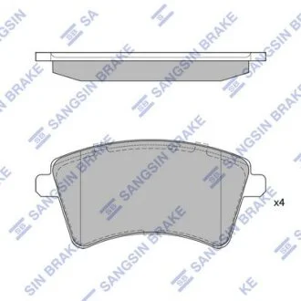 Комплект гальмівних колодок Hi-Q (SANGSIN) SP4059