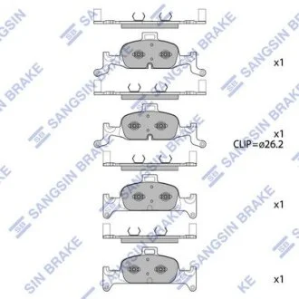 Колодки гальмівні передні Audi A4 (15-), A5 (19-)  HI-Q Hi-Q (SANGSIN) SP4111