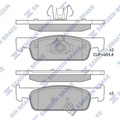 Колодки гальмівні передні Smart Fortwo (16-) HI-Q Hi-Q (SANGSIN) SP4136 (фото 1)