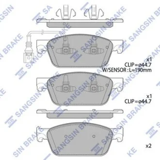 Колодки гальмівні передні VW Multivan V (12-)  HI-Q Hi-Q (SANGSIN) SP4203