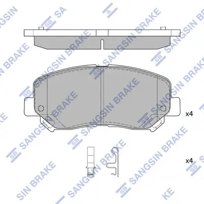 Колодки гальмівні передні Dodge Dart (13-) HI-Q Hi-Q (SANGSIN) SP4322 (фото 1)