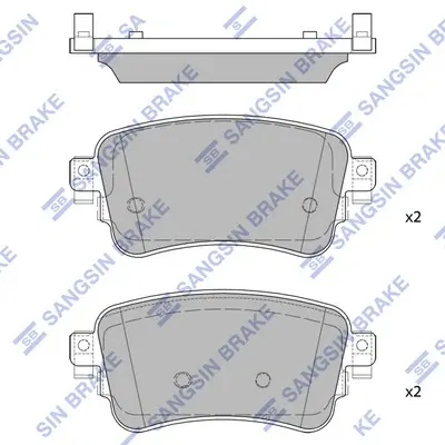 Колодки гальмівні задні Citroen C4 (18-), Jumpy (16-), Peugeot Expert (18-) HI-Q Hi-Q (SANGSIN) SP4362 (фото 1)
