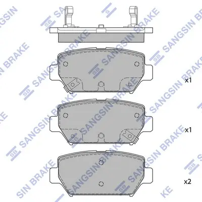 Колодки гальмівні задні Mitsubishi Eclipse (18-) HI-Q Hi-Q (SANGSIN) SP4394 (фото 1)