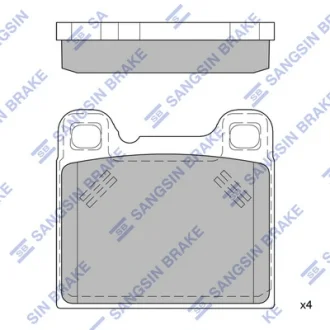 Колодки гальмівні задні (дискові) Mitsubishi Lancer (03-), Volvo C70 (-05) HI-Q Hi-Q (SANGSIN) SP4398