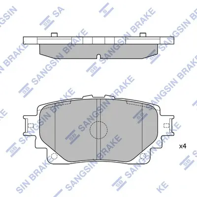 Колодки тормозные дисковые (комплект 4 шт.) Hi-Q (SANGSIN) SP4449 (фото 1)