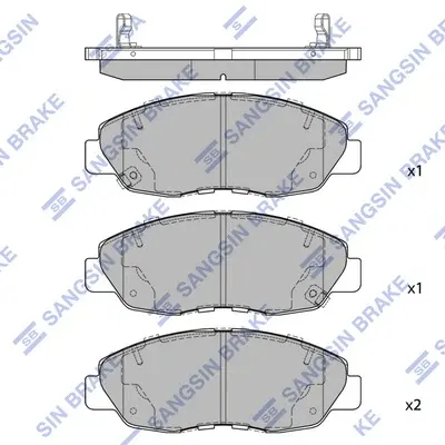 Колодки тормозные передние Honda Civic (12-) Hi-Q (SANGSIN) SP4478 (фото 1)