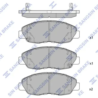 Колодки тормозные передние Honda Civic (12-) Hi-Q (SANGSIN) SP4478