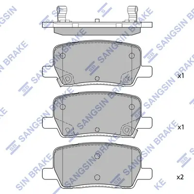 Колодки гальмівні задні Tesla MODEL X, Tesla MODEL S HI-Q Hi-Q (SANGSIN) SP4480 (фото 1)