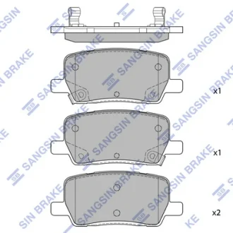 Колодки гальмівні задні Tesla MODEL X, Tesla MODEL S HI-Q Hi-Q (SANGSIN) SP4480