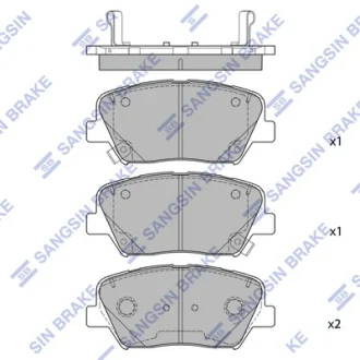 Колодки гальмівні передні Hyundai Nexo (19-) HI-Q Hi-Q (SANGSIN) SP4488