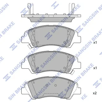 Колодки гальмівні передні Hyundai i10 (14-) HI-Q Hi-Q (SANGSIN) SP4492