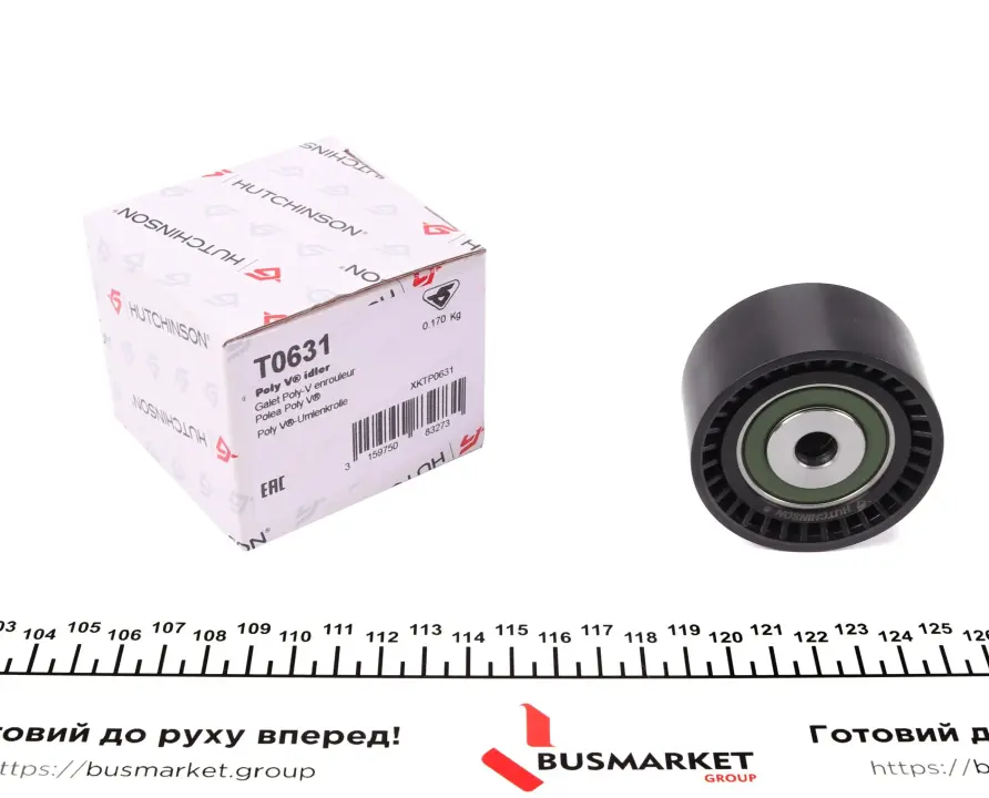 Ролик натяжний ременя генератора HUTCHINSON T0631 (фото 1)