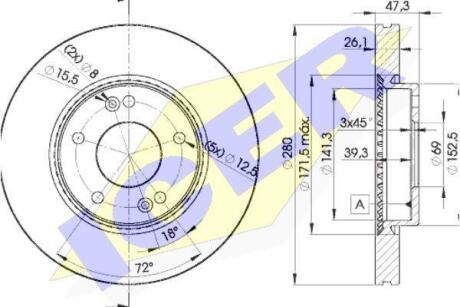 Диск гальмівний ICER 78BD5171-2
