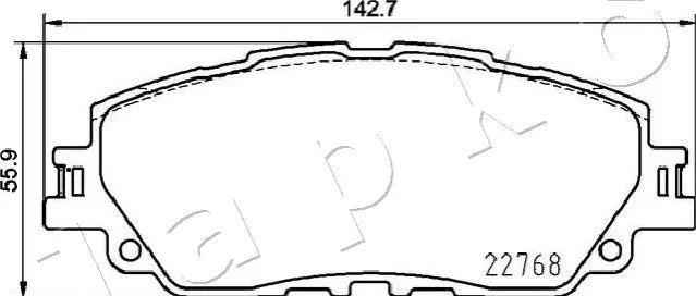 КОЛОДКИ ГАЛЬМІВНІ ПЕРЕДНІ Toyota Camry 2.5 Hybrid (17 -), RAV 4 (18 -)/Lexus ES, UX (18-) JAPKO 502026 (фото 1)