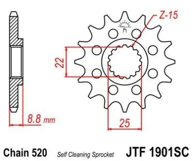 Передняя звезда MOTO JT MOTO 100-406-14