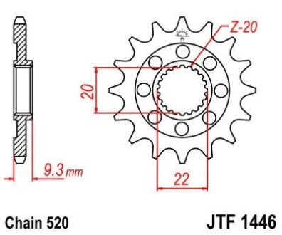 Передняя звезда MOTO JT MOTO 100-410-13