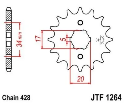 Передняя звезда MOTO JT MOTO 101-320-16
