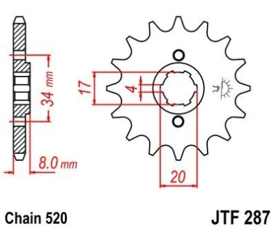 Передняя звезда MOTO JT MOTO 101-423-14