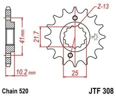 Передня зірка MOTO JT MOTO 101-461-15