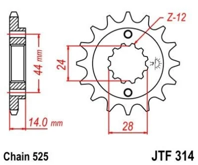 Передняя звезда MOTO JT MOTO 101-552-16