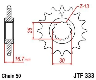 Передня зірка MOTO JT MOTO 101-664-16
