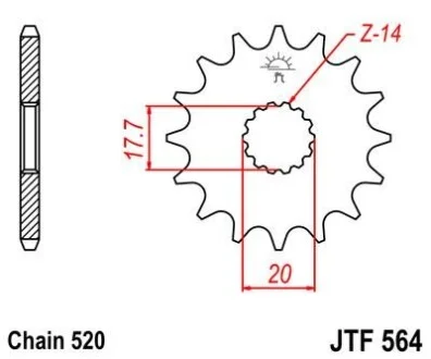 Передняя звезда MOTO JT MOTO 102-411-13