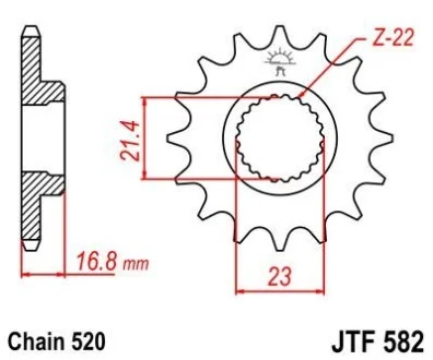 Передня зірка MOTO JT MOTO 102-482-16