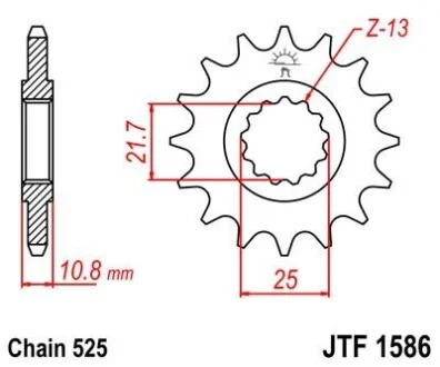 Передняя звезда MOTO JT MOTO 102-565-17