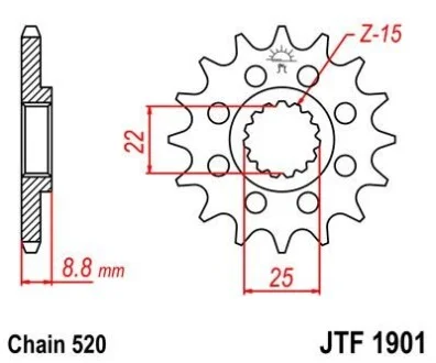 Передняя звезда MOTO JT MOTO 105-411-14