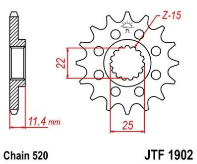 Передня зірка MOTO JT MOTO 105-412-15