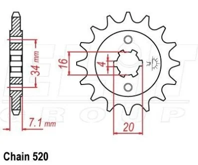 Передняя звезда MOTO JT MOTO 105-425-14
