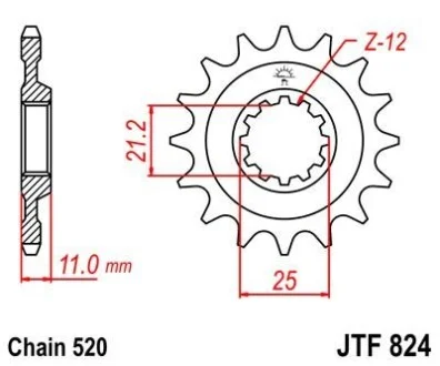 Передняя звезда MOTO JT MOTO 105-452-15