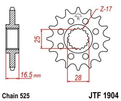 Передняя звезда MOTO JT MOTO 105-501-16
