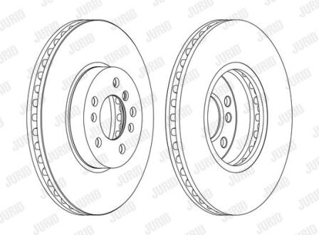 Гальмівний диск пер. X3 (E83)/X5 (E53) 00-11 (332*62,1) Jurid 562134JC-1