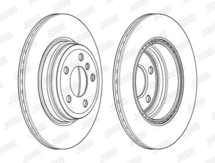 Гальмівний диск зад. BMW 3 (F30/F31/F80)/3 (F31)/4 (F33/F36/F83) 11- (330*66,2) компл. 2шт Jurid 562980JC