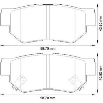 Гальмівні колодки зад. Hyundai Getz/Santa FE/Tucson 01- (mando) Jurid 572557J