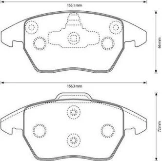 Гальмівні колодки пер. Citroen C4/Peugeot 207/208/307/308/Jetta IV 07- Jurid 573134J