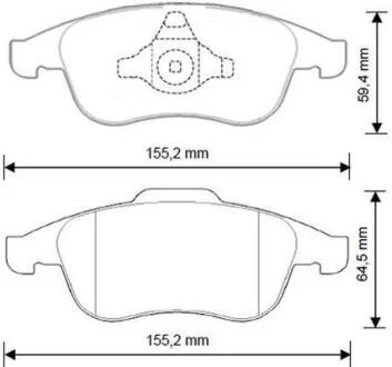 Гальмівні колодки пер. Megane 09-/Duster 10-/Dokker 13- Jurid 573268J