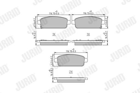 Гальмівні колодки зад. Zafira/Astra/Cruze/Volt 09- (Mando) Jurid 573335J