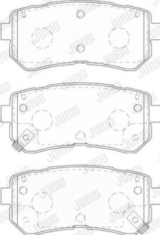 Гальмівні колодки зад. Sonata VI/VII/ix 35/Optima/Sportage 09- (Mando) Jurid 573830J