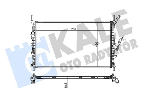 Радіатор охолодження двигуна (паяний) Ford Transit (13-) 2.2TDCI  KALE OTO RADYATOR Kale 336000