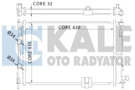 Радиатор охлаждения двигателя (паяный) Nissan Qashqai (07-) 2.0dCi  KALE Kale 342060