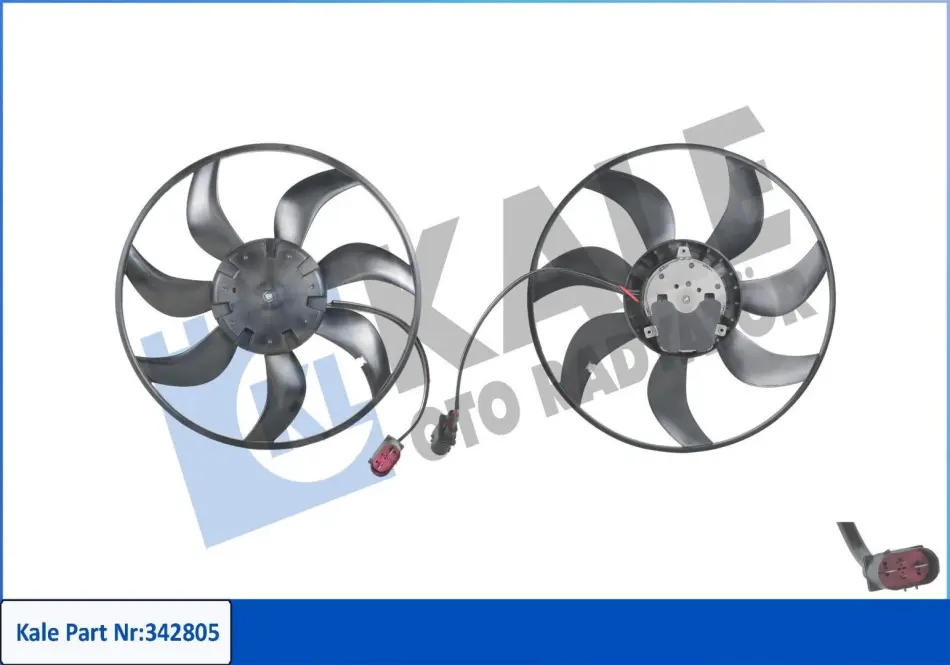 Вентилятор охолодження радіатора Audi A3 (12-), Q2 (17-)/Seat Leon (13-)/Skoda Octavia (13-)/VW Golf (13-) 1.2 Tsi, 1.6 Tdi KALE OTO RADYATOR Kale 342805 (фото 1)