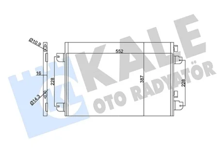 Радіатор кондиціонера Dacia Logan, Sandero, Renault Logan I, Logan Express KALE OTO RADYATOR Kale 342830